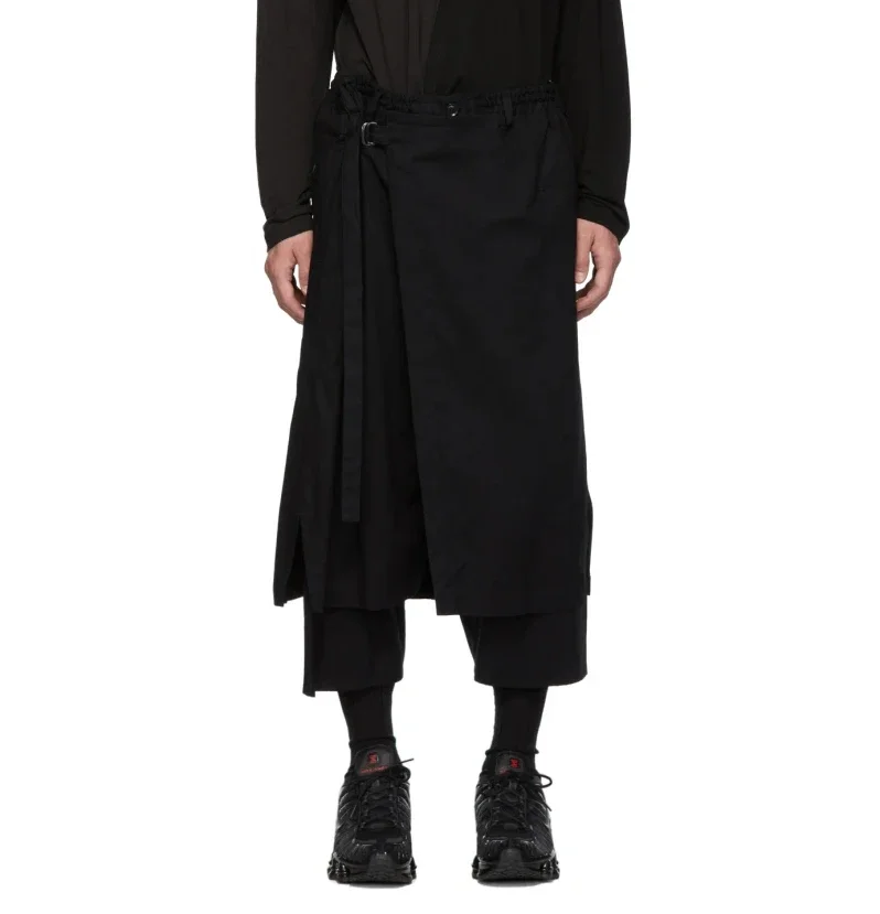 

YOJI OOAK LOOSE FIT TROUSE Signature Embroidered Double Layer Seven Part Pants Elastic Waist Port Style Harun Pants