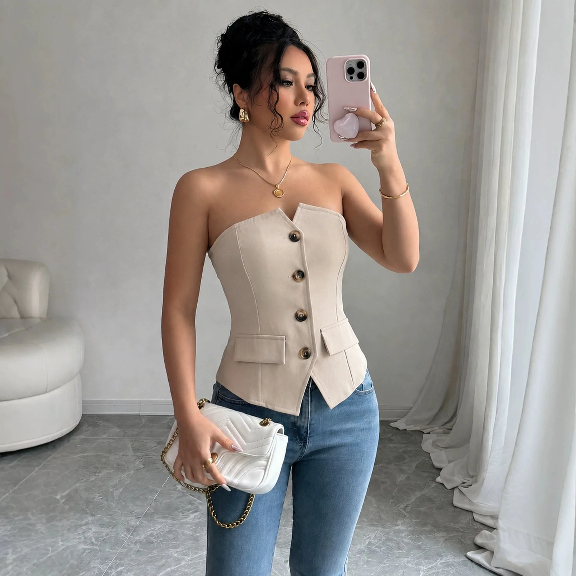 Sleeveless Tube Top, Women's Summary New Collection, Stiglich And Slimming West Summer Dresses 2026 Maxi Midi Y2k、 Boho