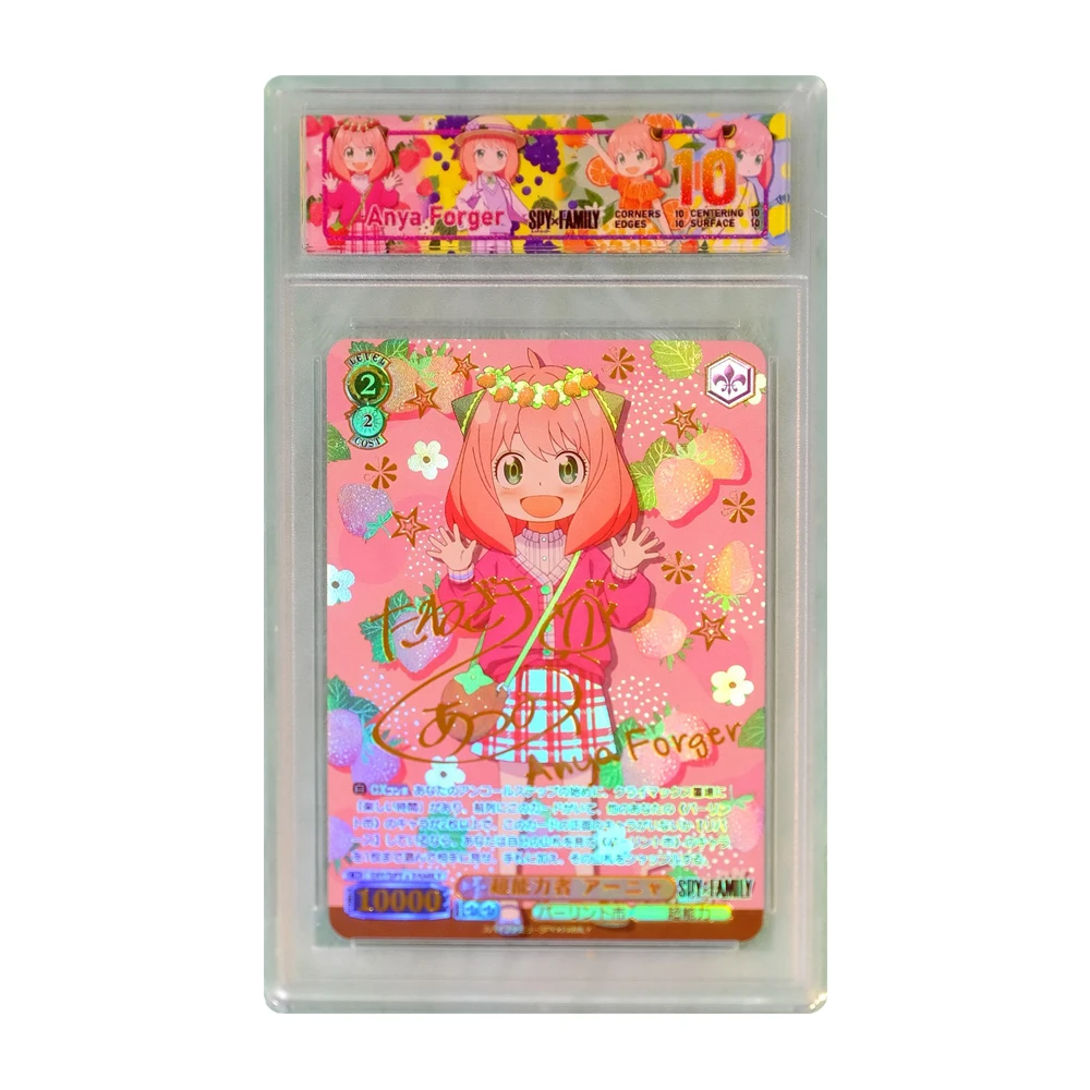 Déesse histoire bricolage Anya Forger or Signature en relief paillettes marquage à chaud carte à collectionner Anime garçon anniversaire cadeau de noël