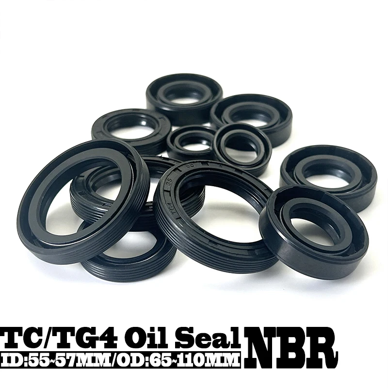 5 Pcs TC/TG4 Skeleton Oil Seals ID 55-57mm OD 65~110mm For Car Repair Fits Wheel Hub Transmission Engine Water Pump Stop Leakage