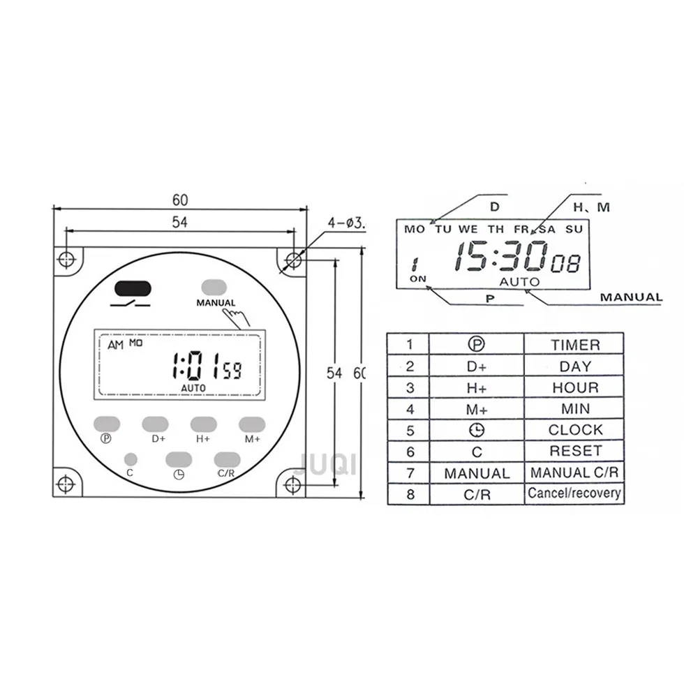 CN101A LCD time switch 12V 24V 110V 220V Time Relay Street lamp billboard power supply timer L701 best quality