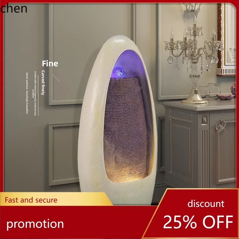 CZ Flowing Water Fountain  TV Cabinet Beside Balcony Floor Ornament Home Decor Humidifier Wealth-Attracting Water Landscape