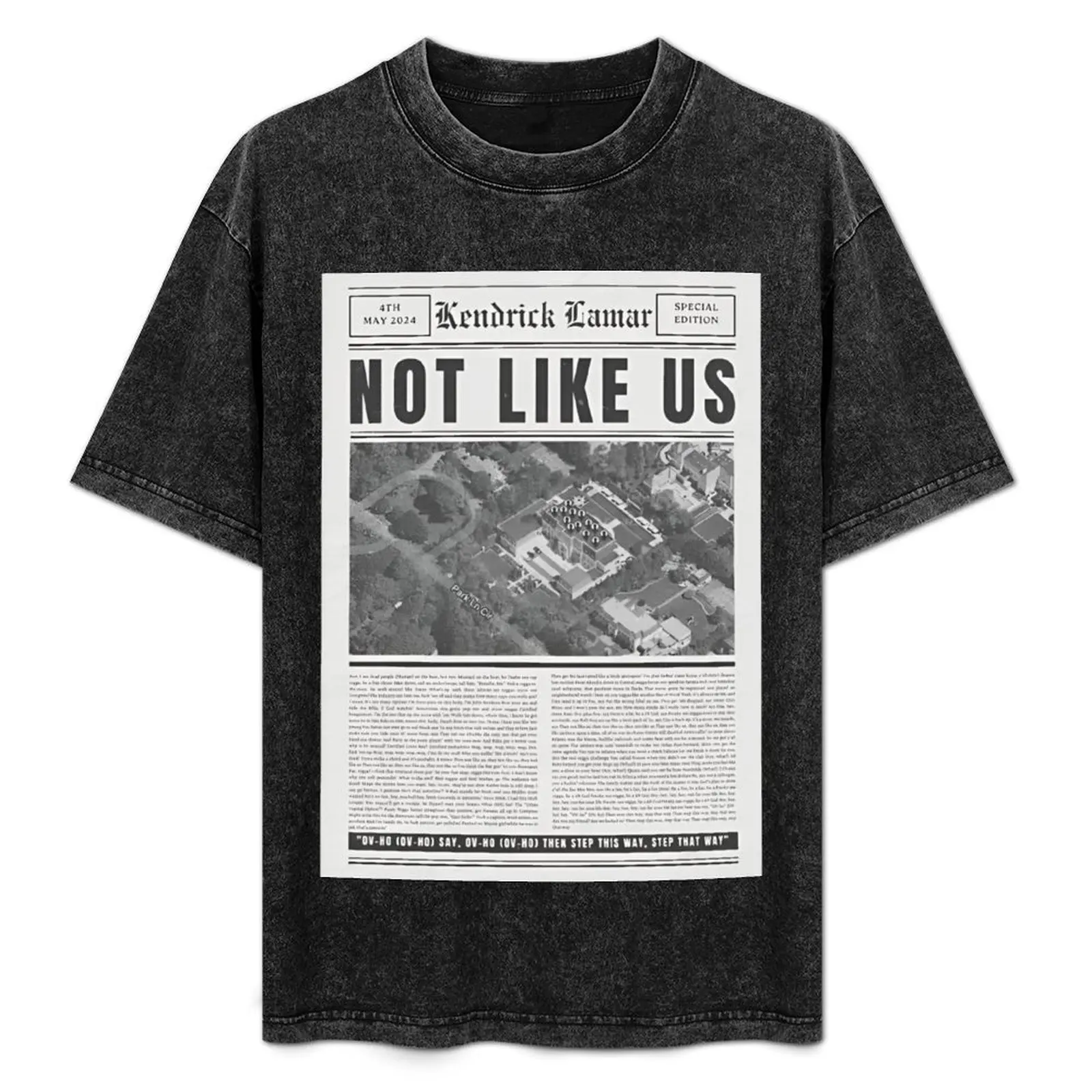 Camiseta Kendrick Lamar They Not Like Us, letra de periódico vintage, KDot, camiseta Kendrick Lamar, Euphoria, camiseta de merchandising de hip hop