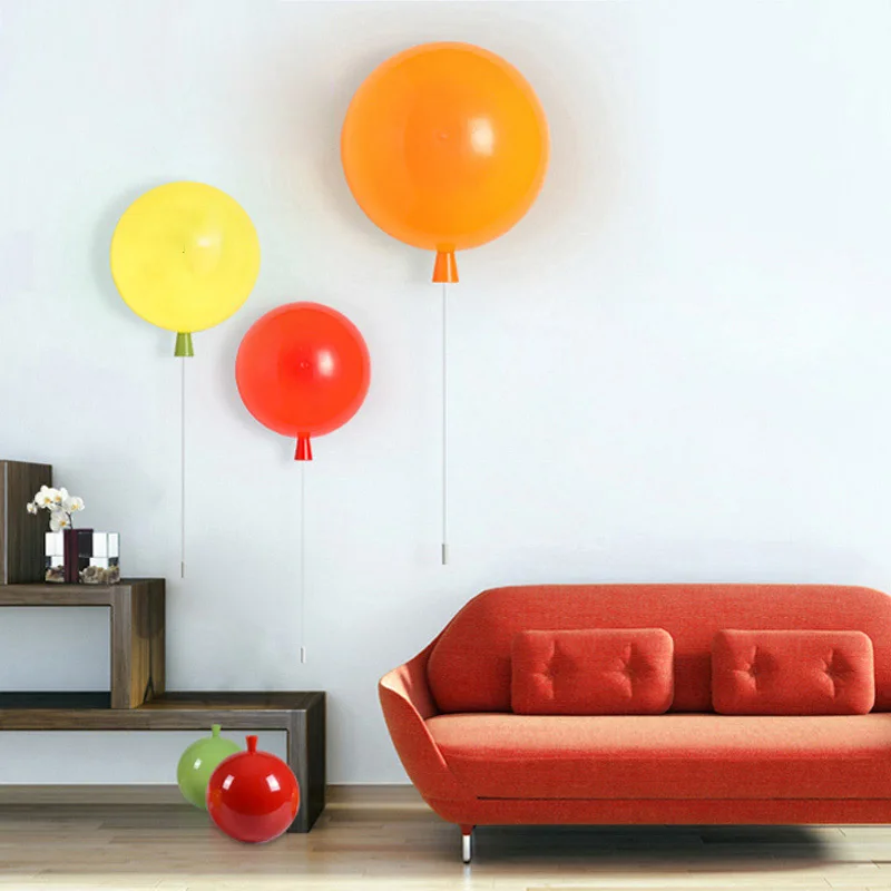 LED Colorful Balloon Wall Lights Children's Room Bedroom Bedside Lights Aisle Foyer Decorative Lamps