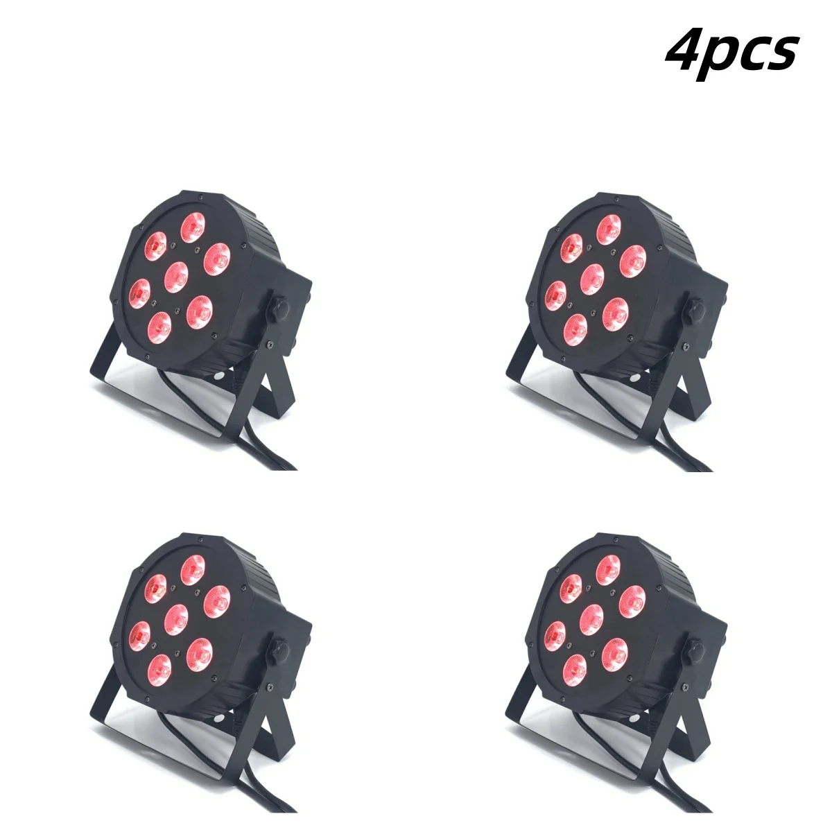 4PCS 7x18W LED Flat SlimPar RGBWA UV Light 6in1 LED Wash DJ Light Stage Dmx512 Stage Lighting