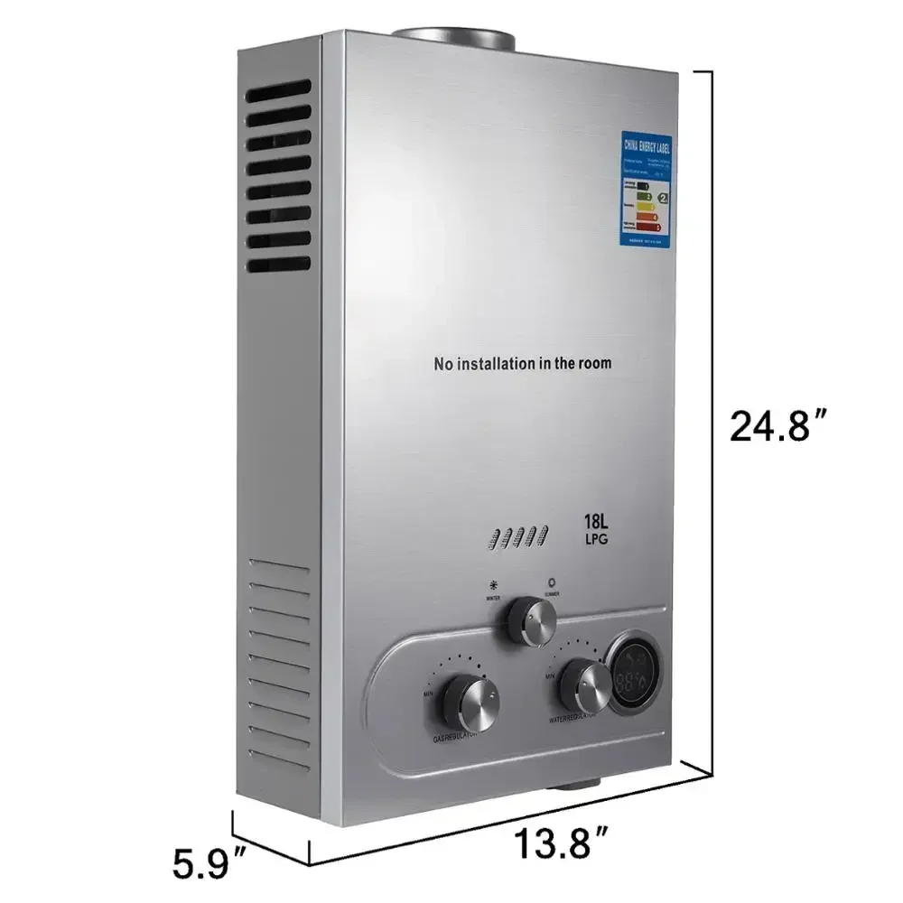 VEVOR LPG Boiler 6L 8L 10L 12L 16L 18L LPG Vloeibaar Petroleumgas Propaan Butaan Boiler Rvs Boiler Kit
