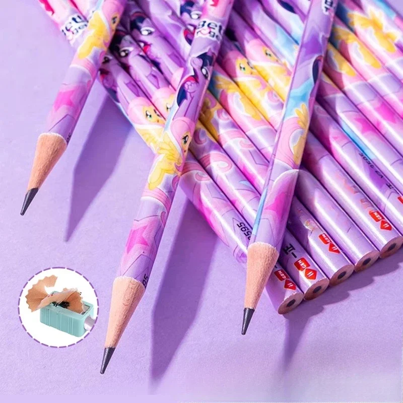 Crayon rond avec gomme pour enfants, Iigen My Little Pony, Baril HB de maternelle, dessin animé mignon, cadeau d'anniversaire et de Noël, véritable