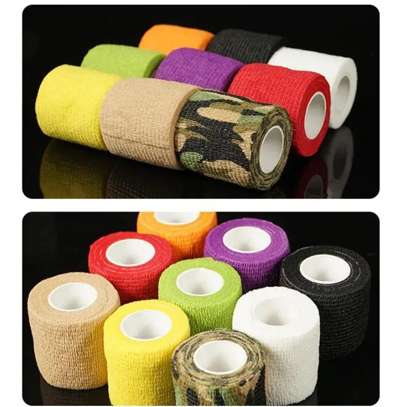 10pcs Tape Tattoo Handle Bandage Anti-slip Athletic Nonwoven Waterproof Disposable Self-adhesive Elastic Bandage Grip Cover Wrap