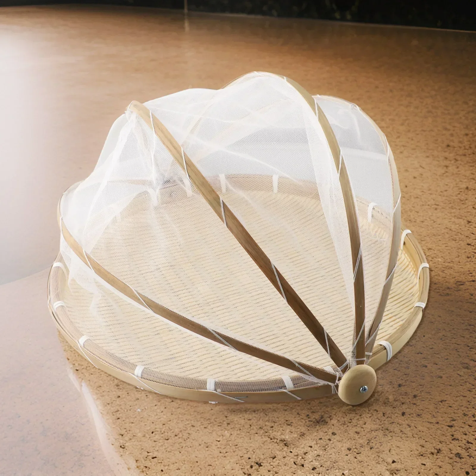 Woven Basket Anti-mosquito Net Fruit And Vegetable Basket Dustpan Vietnamese Bamboos Mosquito Net Household Woven Mantou Basket