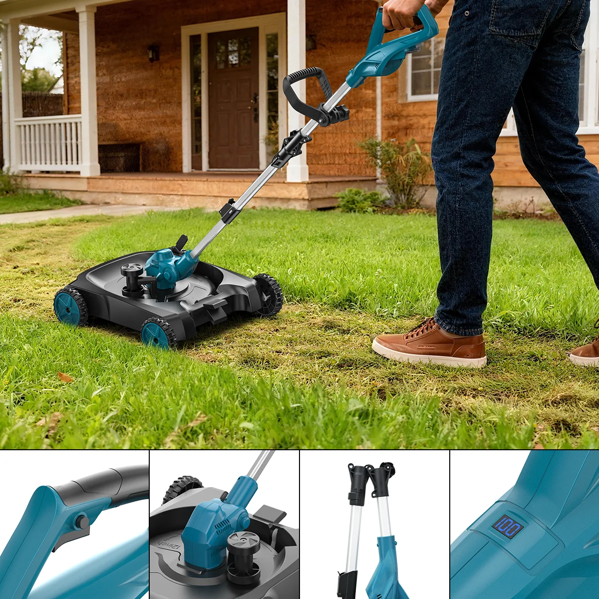 12Inch Brushless Electric Lawn Mower 3in1 Cordless Scalable Grass Trimmer Pruning Cutting Tool For Makita 18v Battery Pin