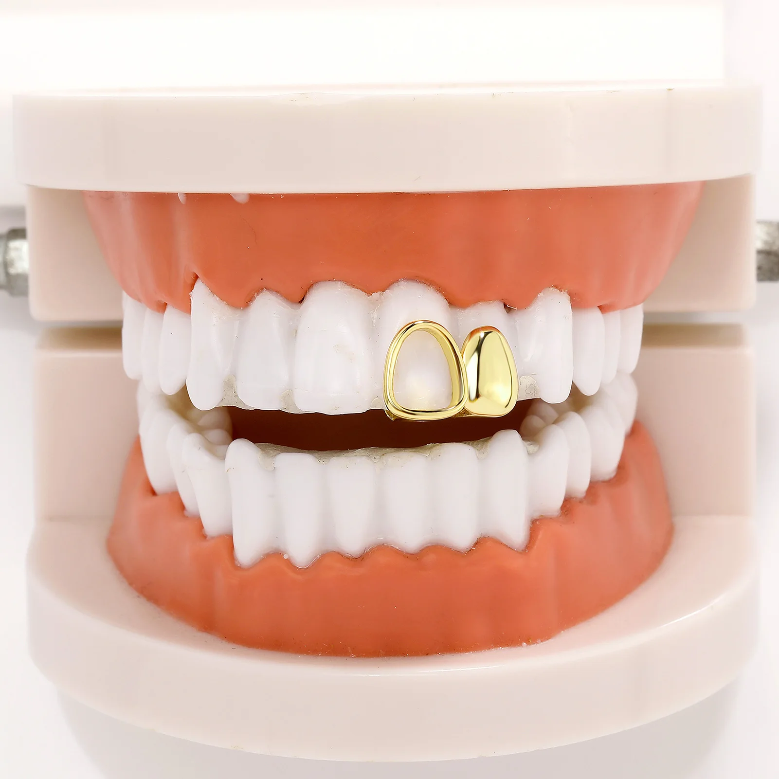 TOPGRILLZ Dental Grills Geometrische Doppel Hohl Glänzende Zähne Grillz Punk Zahn Kappen Für Frauen Männer Schmuck Halloween Party – Detail 2