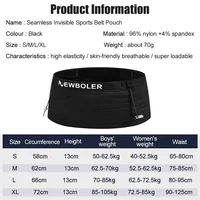 NEWBOLER Elastic Sports Waist Bag Pack Running Race Number Belt Triathlon Marathon Race Cycling Mountaineering Phone Waist Bag 2