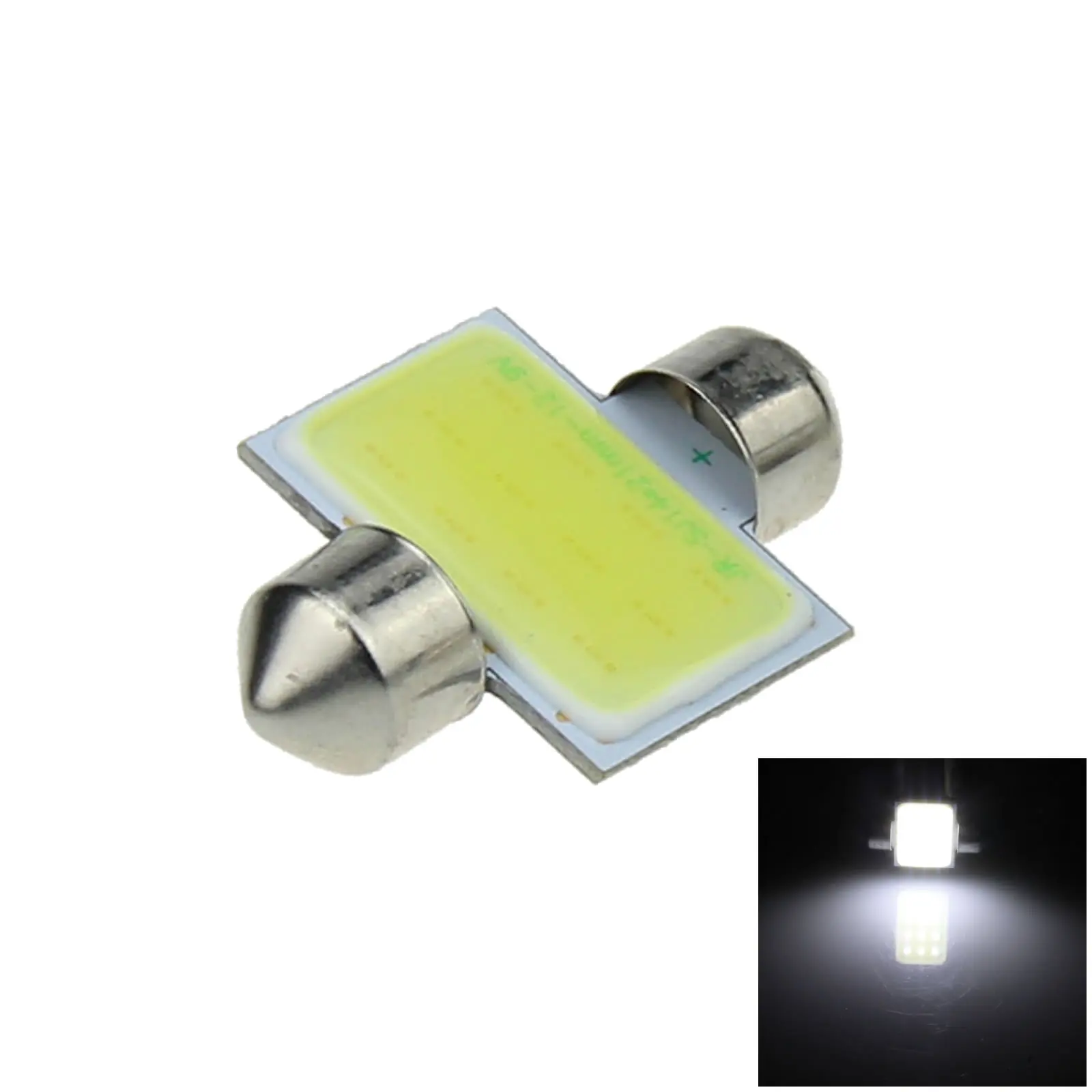 1x White Car 31MM Festoon Light marker Blub 12 Chips 1 Emitters COB LED 30mm I015-W