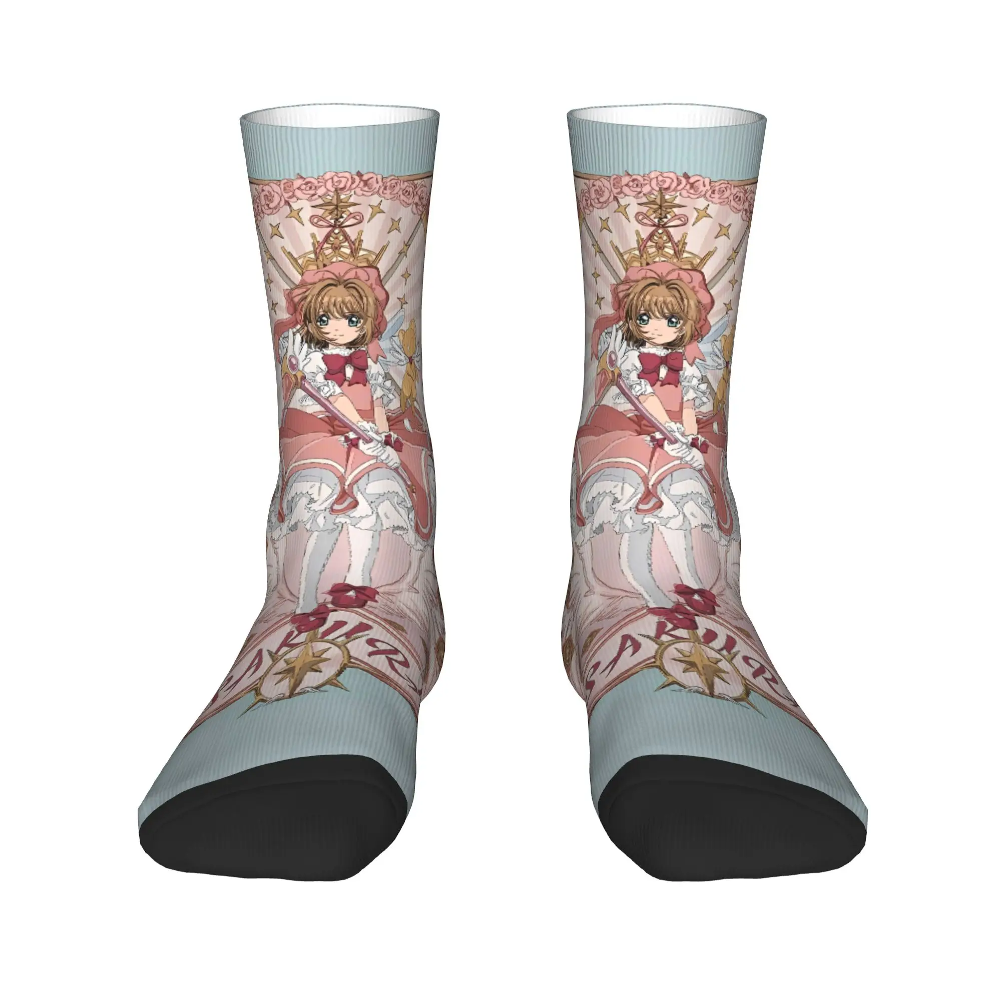 Medias de Anime Sakura Cardcaptor, calcetines coreanos transpirables para hombres y mujeres, calcetines con patrón antideslizante para exteriores de otoño, regalo