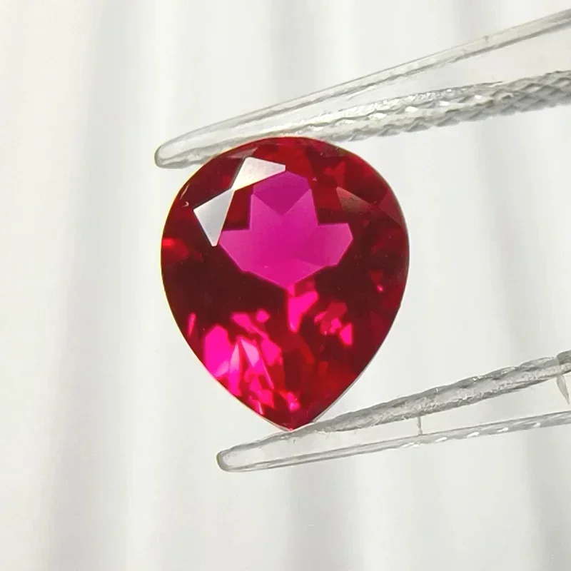 

NEW Lab Grown Ruby Pear Shape Rubellite Color VVS1 Gemstone Charms For Diy Jewelry Making Materials Selectable AGL Certificate