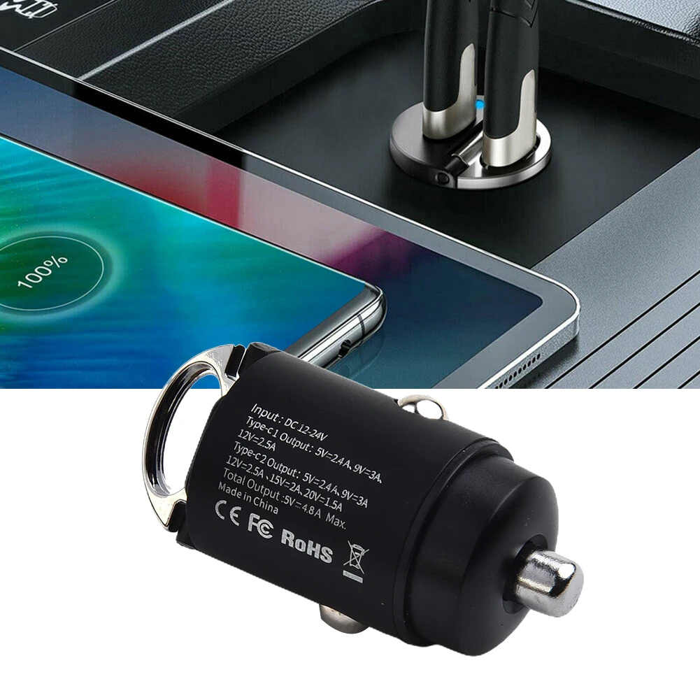 Dual Car Charger 30W LED for pd QC 3.0 for fastphone Charge Adapter For 12 for ipad Samsungg for xiaomi for huawei CarCharger