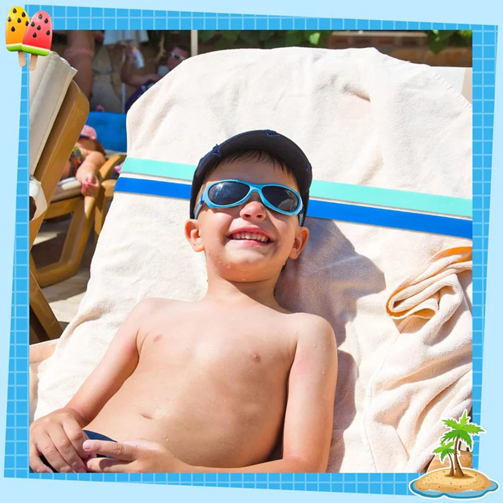 สายรัดผ้าขนหนูชายหาด 5 ชิ้น สายรัดเก้าอี้ชายหาด ยางยืด คลิปหนีบผ้าขนหนูสำหรับเก้าอี้ชายหาดและสระว่ายน้ำ