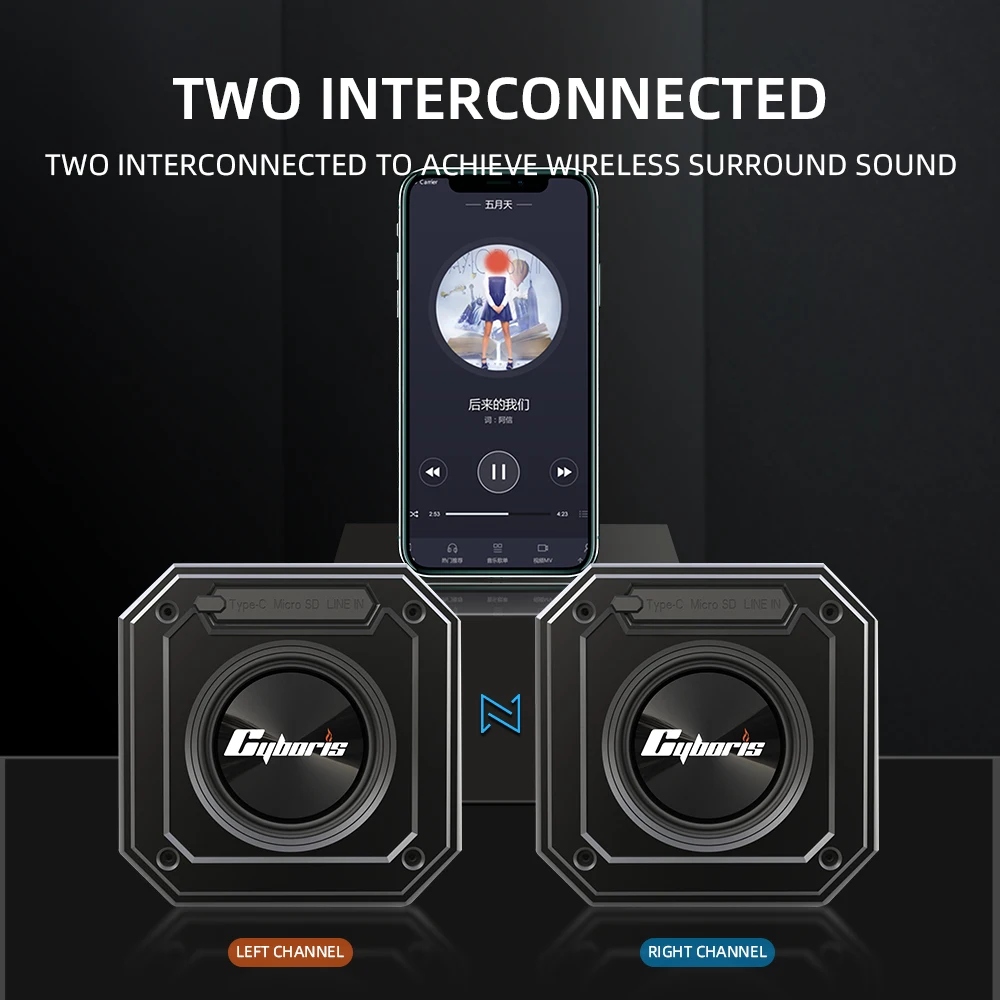 Cyboris CYB-X1 Sport IPX7 Altoparlante da bagno superiore impermeabile 15W Mini altoparlanti portatili da esterno Bluetooth senza fili Audio per auto