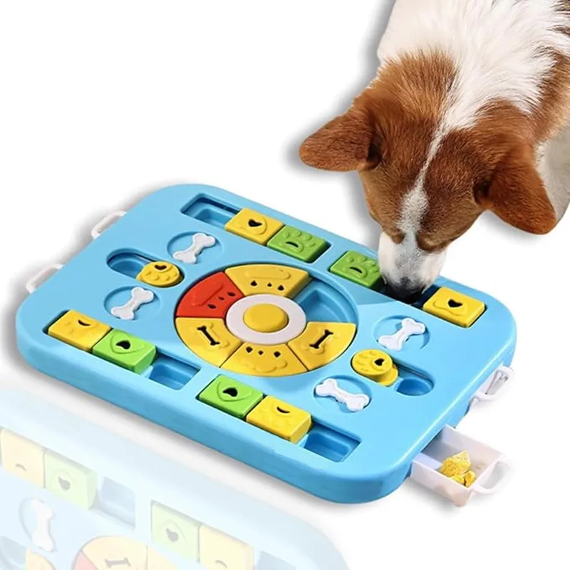 Interaktives Hunde-Puzzle-Spielzeug für große, mittelgroße, kleine Hunde und Katzen, 4-fach spielend, langsamer Futterspender, fördert die Verdauung, leicht zu reinigen