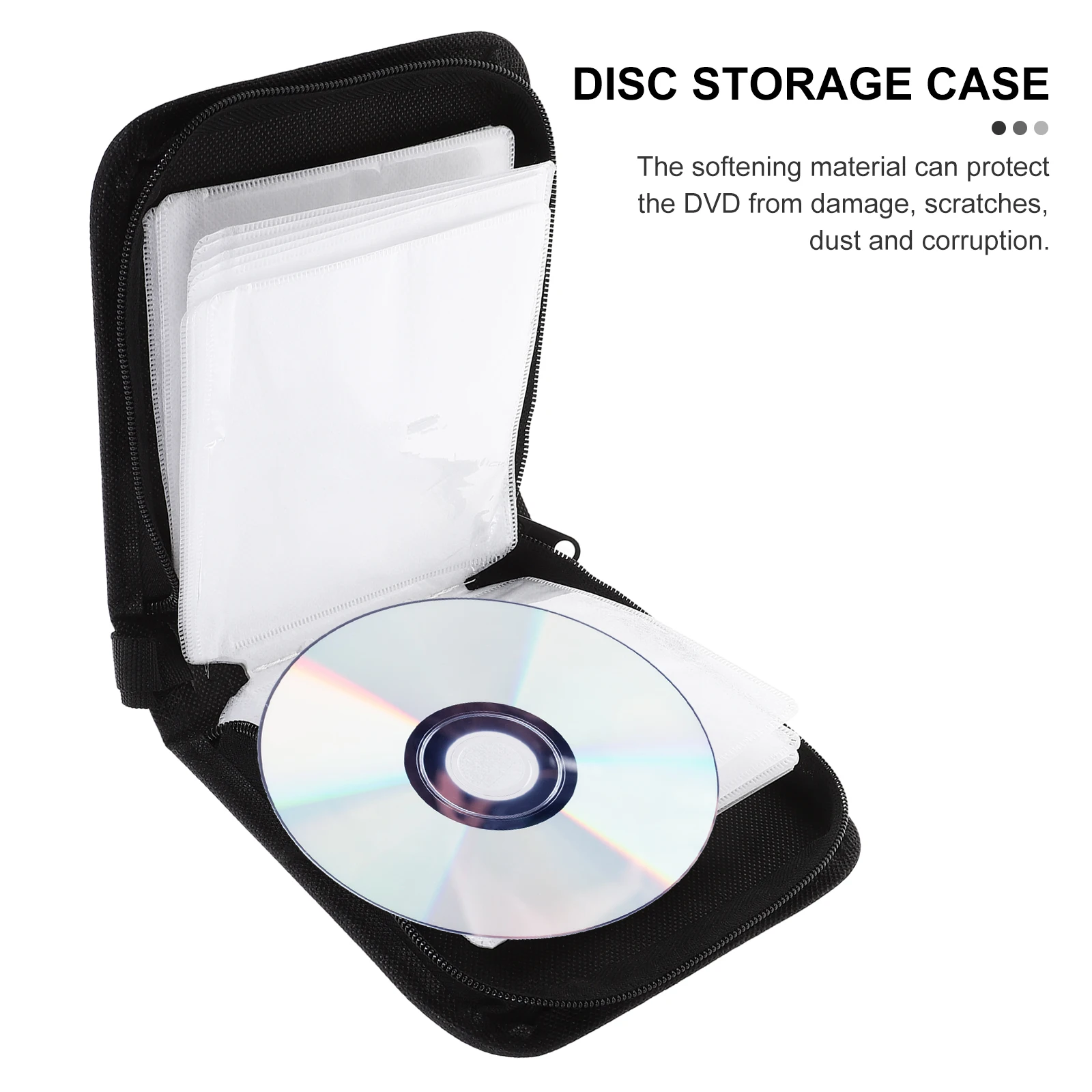 80 Pieces Cd Binder Dvd Case Holder ganizer Cd Storage Case Non Woven Polypropylene Travel Box Cd Bag Blue With Zipper Closure