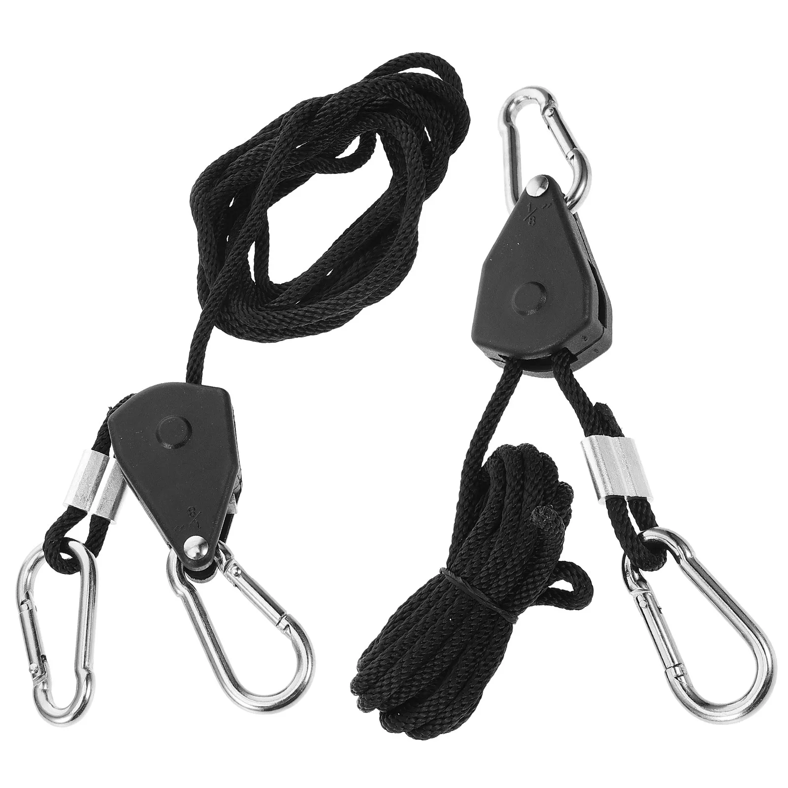1 Pair Adjustable Grow Light Hanger Heavy Duty Rope Hanger Reinforced Metal Internal Gears Ratchets Indoor Plant Lighting