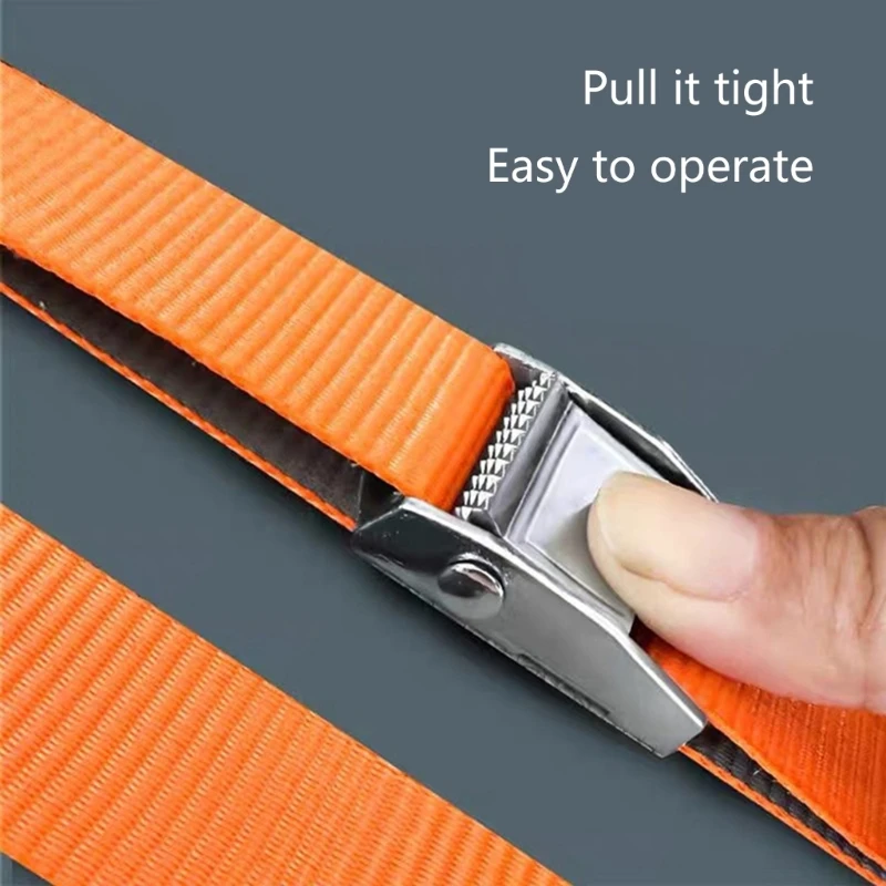 Y1UB Adjustable Nylon+Polyesters Fastening Ties Reliable Strap Belt with Metal Buckles Slip Resistants for Carry Secure Items