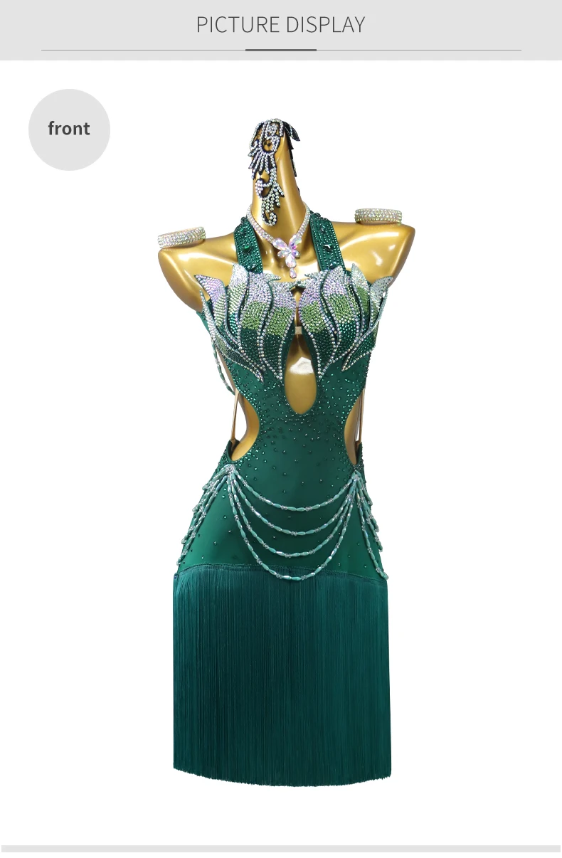 2026 Neues Latein-Tanzkleid Sportanzug Damen Ballsaal-Kleidung Senior Fransenrock Mädchen Wettbewerb Elegantes Auftrittskostüm – Detail 8