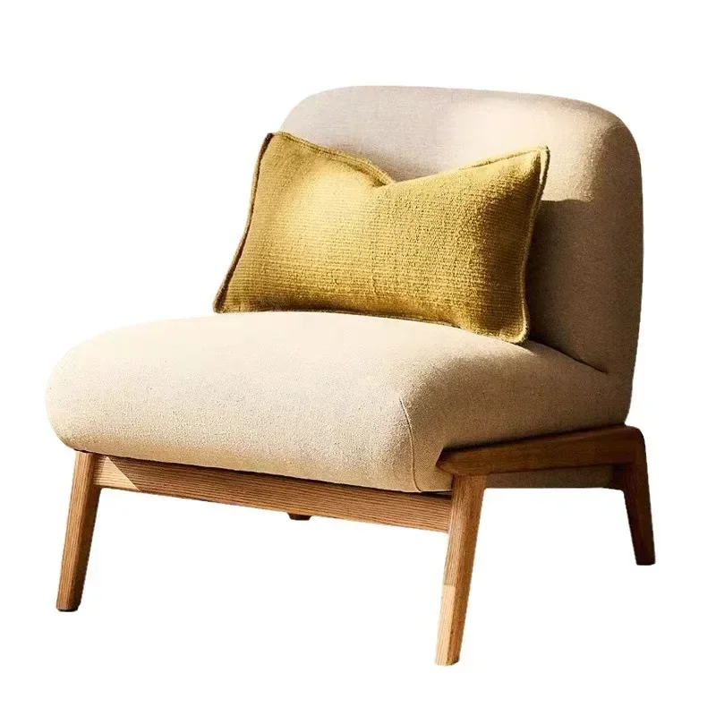 

Solid wood single sofa chair, Nordic light luxury beauty salon, fashionable leisure chair, back chair