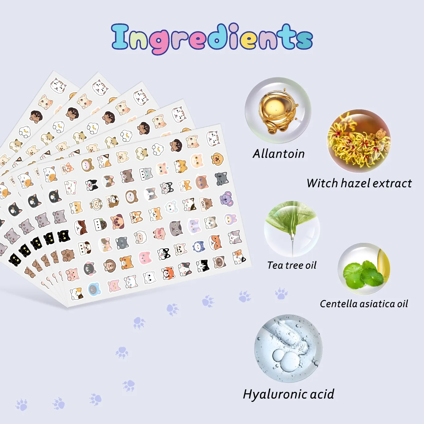 700 قطعة من رقع حب الشباب على شكل قطط كرتونية، رقع حب الشباب للوجه، رقع حب الشباب المخفية، ورقع البثور. رقيقة جدا وقابلة للتنفس