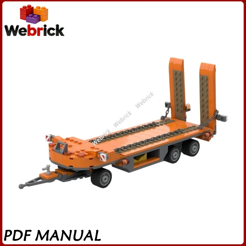 Horsch Cruiser Tipper Box Low Loader Trailer For City Tractor 60498 MOC Bricks Farm Vehicle Assembly Display Toy