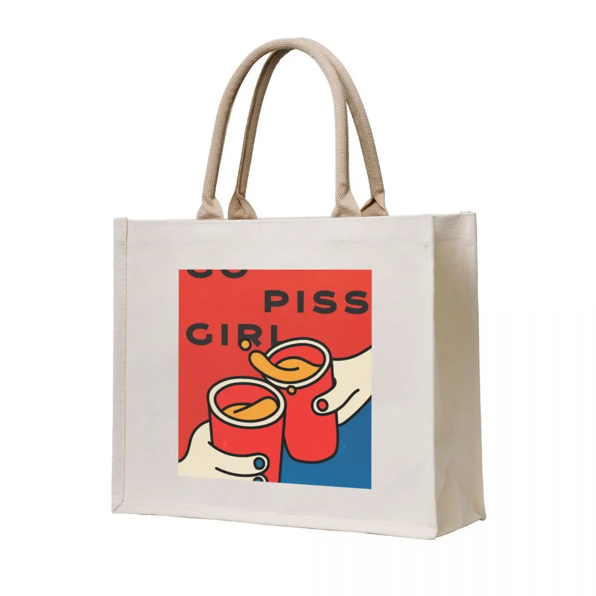 

Go Piss Girl Tote Bag Gift bags Handbags women reusable shopping bags Portable shopping bag