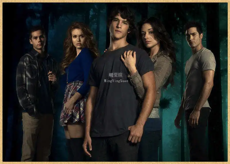 خمر في سن المراهقة الذئب المشارك الفيلم التلفزيون ريترو كرافت ورقة يطبع هدية خمر غرفة المنزل سينما نادي ديكور الجمالية الفن طلاء جدران