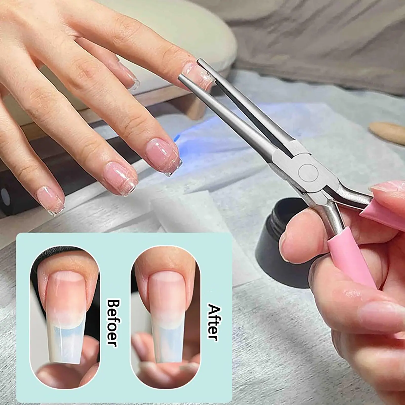 1 Stuk Acryl Nagels Pincher Snel Gebouw Extensie Tips Clips Manicure Tools Nagel Vormgeven Pincet C Curve Knijpen Tool Uv Gel