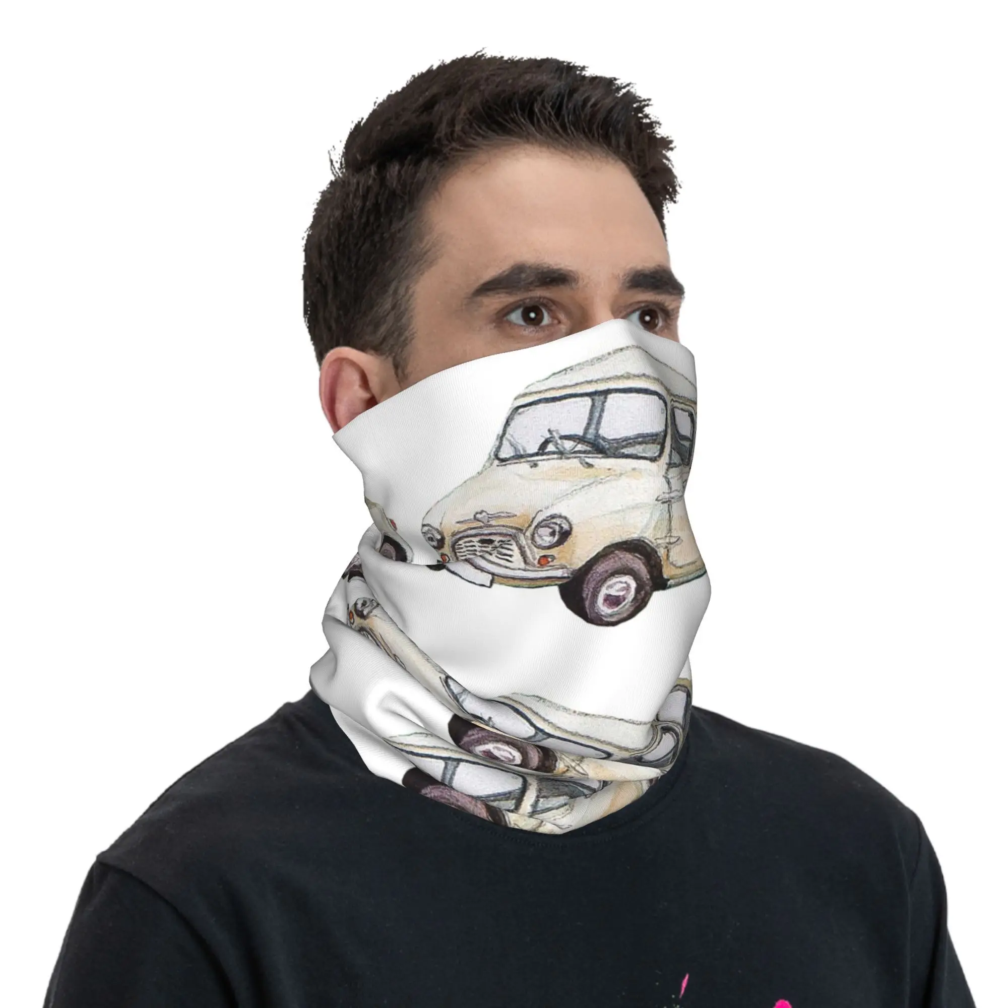 كلاسيكي أبيض صغير كوبر بألوان مائية نمط باندانا الرقبة الجراب مطبوعة وشاح سحري متعدد الاستخدام قناع الوجه الجري للجنسين الكبار