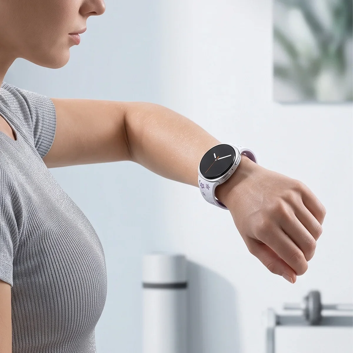 Bedrucktes Design-Armband für Samsung Galaxy Watch8 9 40 44mm Silikonband mit Gravur für Galaxy 8Classic 46 Blumenmuster-Armband – Detail 5