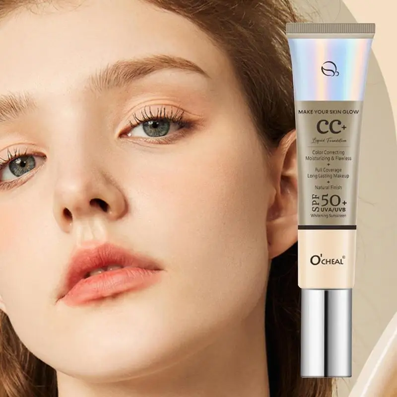 CC Cream Color Correcting Cream SPF 50 Sunscreen Full Coverage Foundation Lightweight Foundation Moisturizing Brightening Face