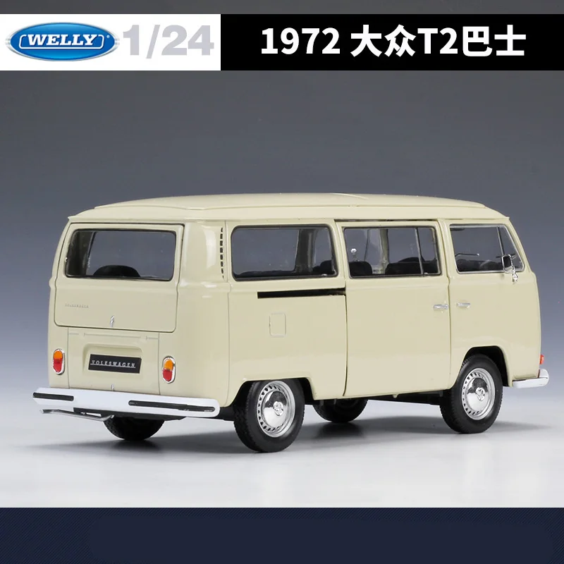 Welly 1:24 1973 Volkswagen T2 BUS Lega di Città BUS Modello Diecast In Metallo Viaggio Bus Auto Veicoli Modello di Simulazione Giocattolo Per Bambini Regalo