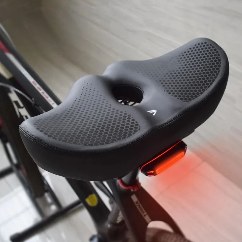 Extra Wide Comfort Bike Seat, Noseless High Elastic Bicycle Cushion, Oversized Replacement Saddle for Men Women Riders
