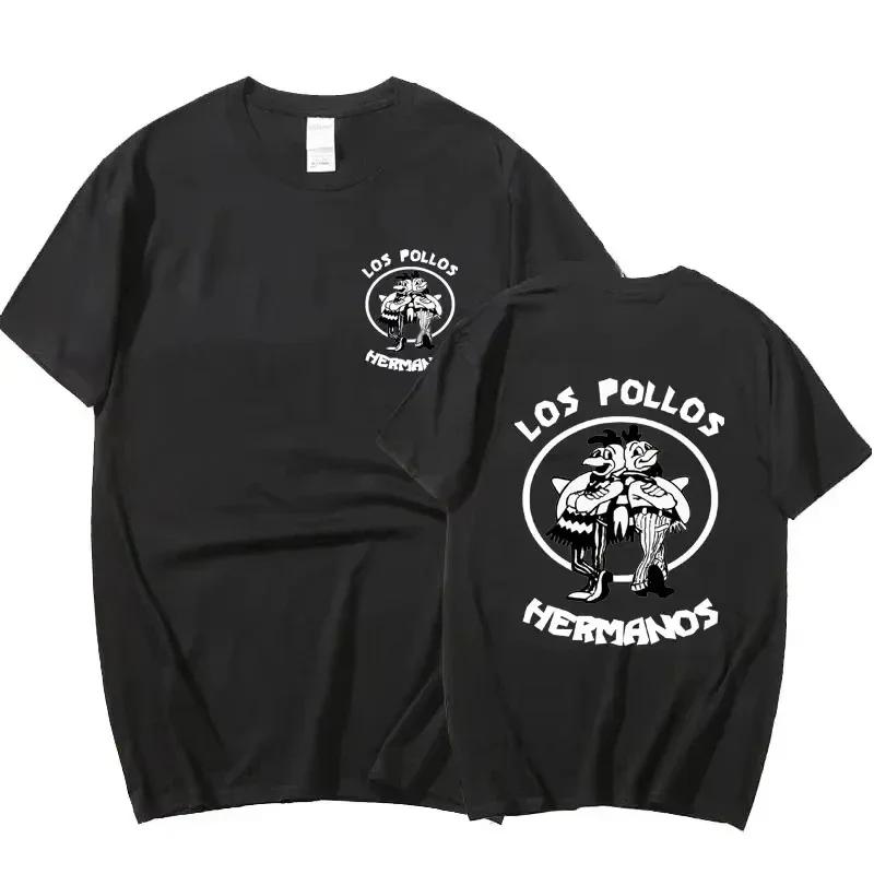Camisetas para niños con estampado de doble cara de la serie de televisión Breaking Bad Los Pollos Hermanos, divertidas camisetas de los Hermanos Pollo, ropa de calle de algodón para hombre