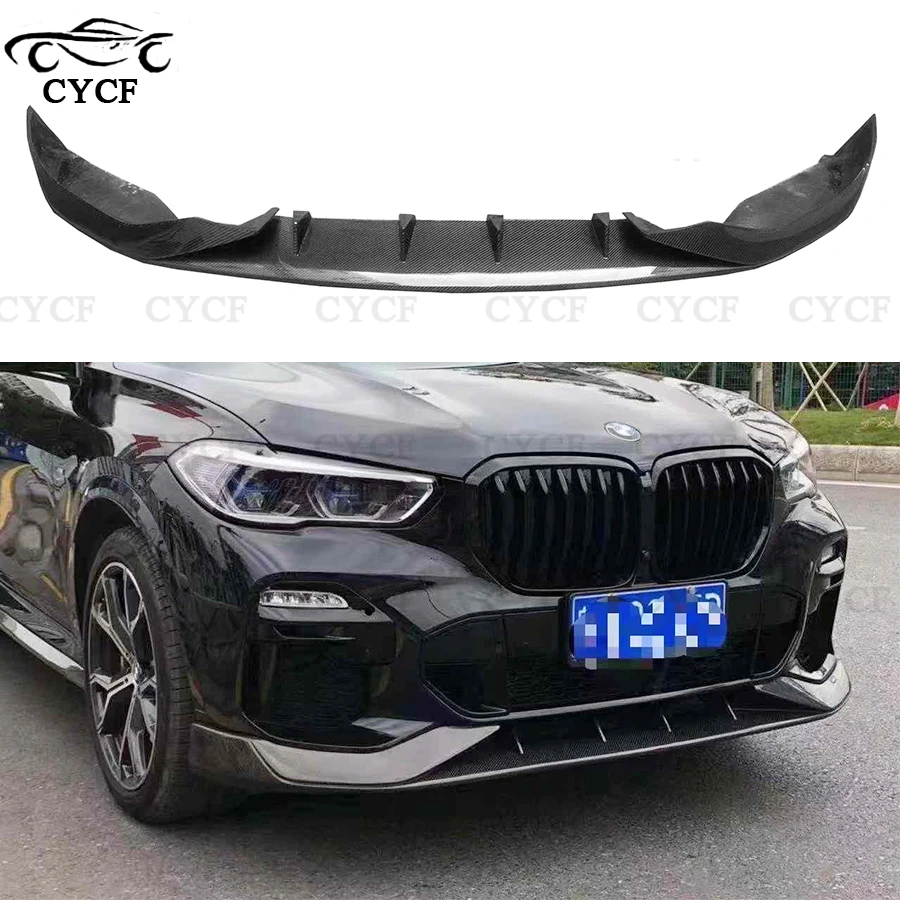 For BMW X5 G05 2019-2022 AC style Carbon Fiber Car Front Bumper Lip Front lip Diffuser Front Chin Spoiler Body Kit