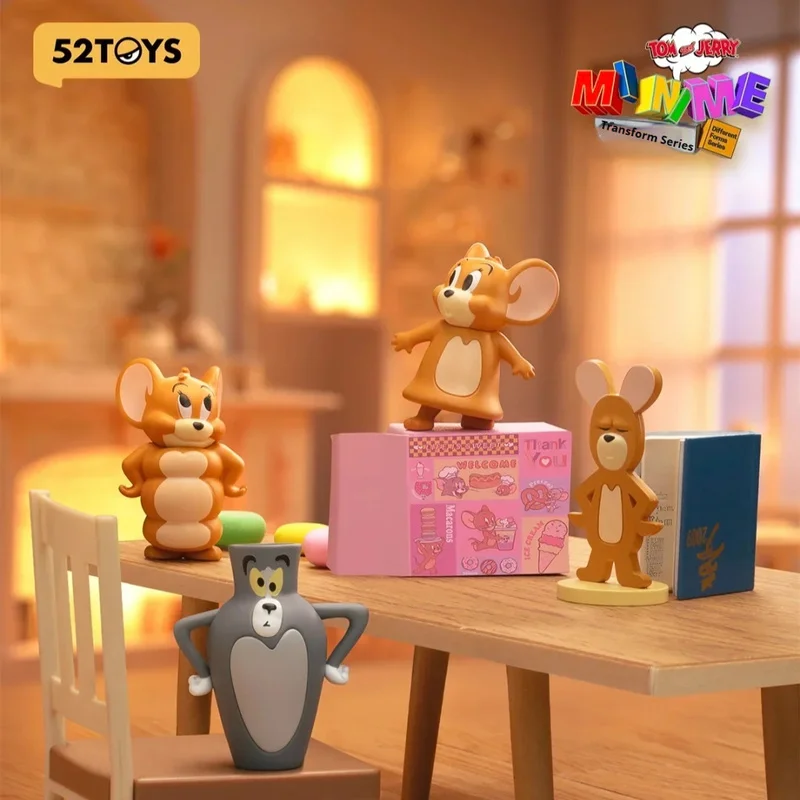 

52toys Tom & Jerry Abstract Mini Blind Box Set Collectible Deformed Figures Cute Cartoon Desk Decor Nostalgic Gift For Adults