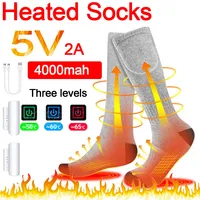 Winter Heated Socks 4000mAh Battery Thermal socks Men's Women's Heating Foot Warmer Electric Socks Warm Sock Cycling Ski