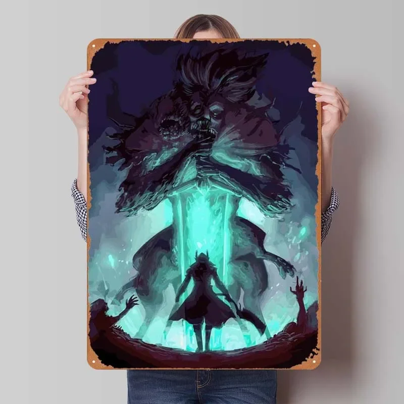 Bloodborne Game Game Poster Wall Art Decor Vintage Metal Tin Signs for Gamer Room Decoration Aesthetics Door Sign Art of Murals