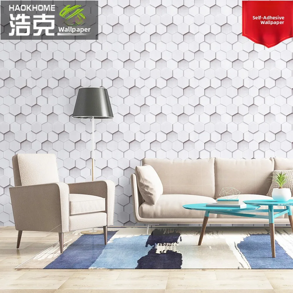 Modern Geometric Home Decor Wallpaper Creative Sofa TV Background Wall Self Adhesive Wallpaper Fireproof PVC for Living Room