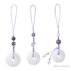 Retro White Jade Buckle Pendant Phone Chain Chinese Retro Bag Hangings Decoration Charm Perfect Gift for Collectors DropShip