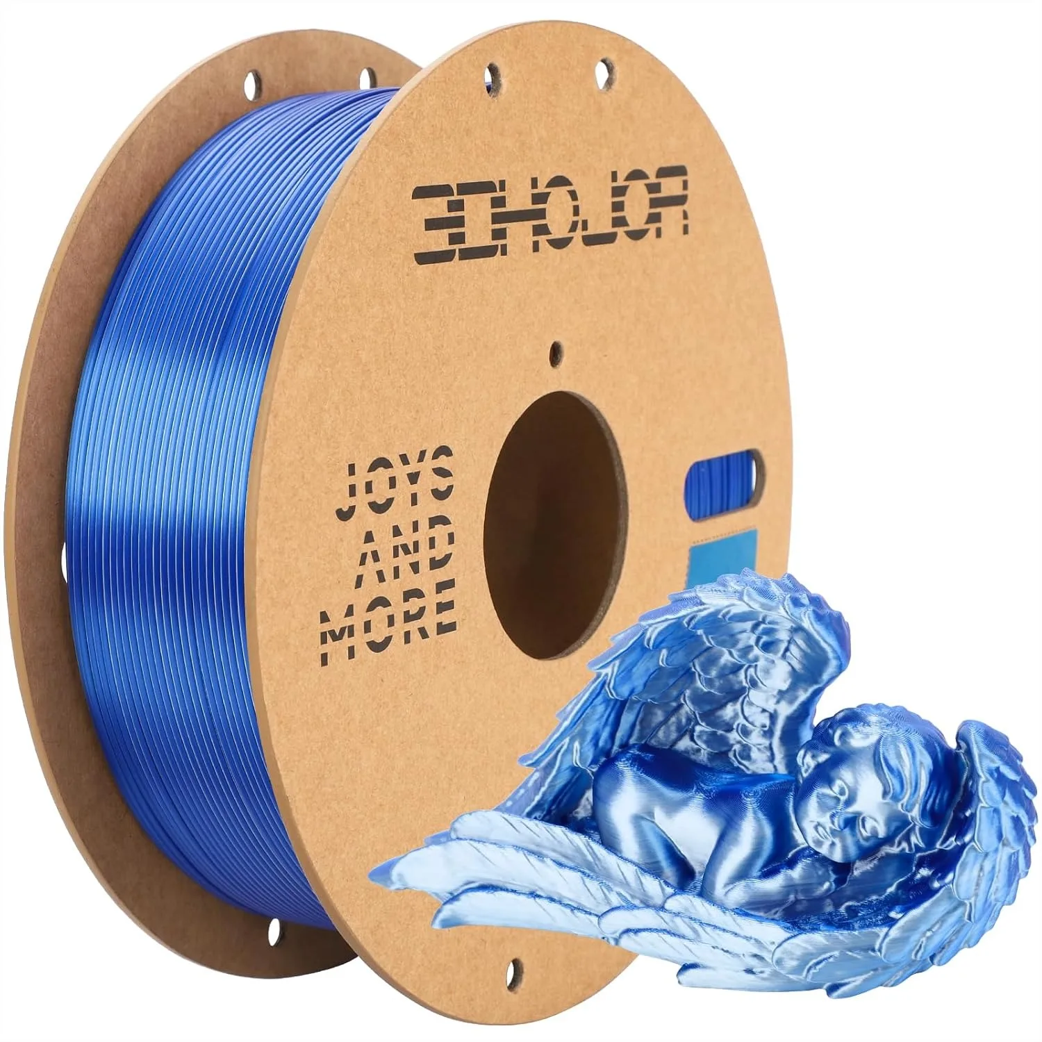 

Silk Dual Color PLA Filament 1.75mm Blue Silver, 2 in 1 Coextrusion 1KG Spool, Dimensional Accuracy +/- 0.03mm for FDM 3D