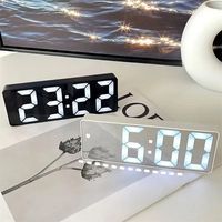 Plastic Voice Control Digital Alarm Clock Adjustable Dual Alarm LED Electronic Alarm Clock 12/24H Voice Control Desktop Clock