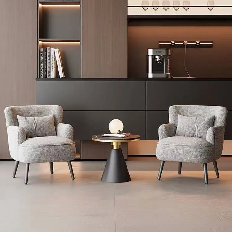 yjq   minimalist  sofa chair hotel lobby office front desk negotiation table and chair combination one table and two chairs