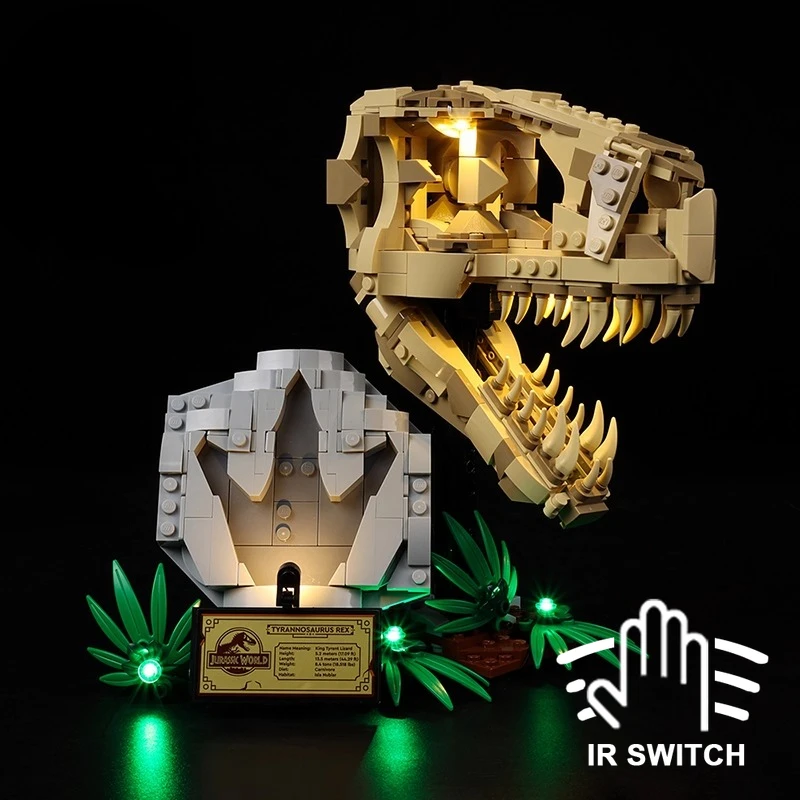 

Набор светодиодных светильников без моделей, подходящий для LEGO Jurassic World, окаменелостей динозавров T Rex Skull 76964 (без строительных блоков)