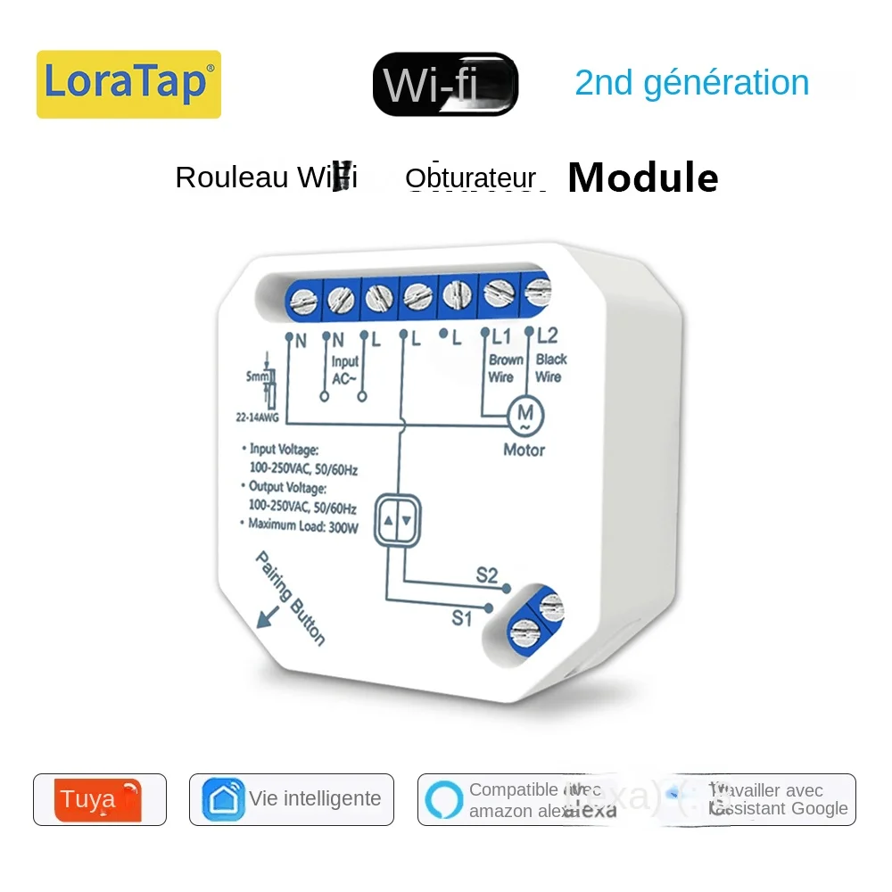 Tuya Smart Life WiFi Rideau Commutateur Module Connecté Volets Roulants Contrôle Stores Moteur Google Home Alexa Electric Drive Fenêtre LoraTap Automatique Automatisation Résidentiel Motorisé